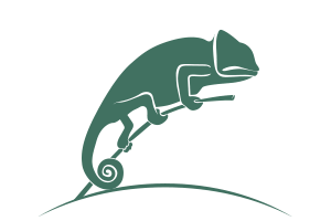 Green lizard holding onto a stick icon